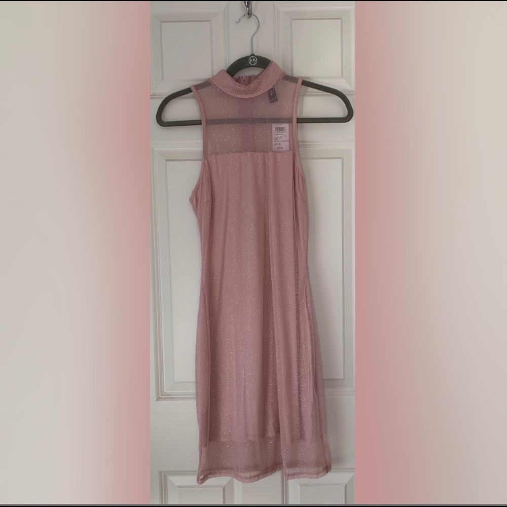 Windsor Pink with Silver Glitter Semiformal Dress